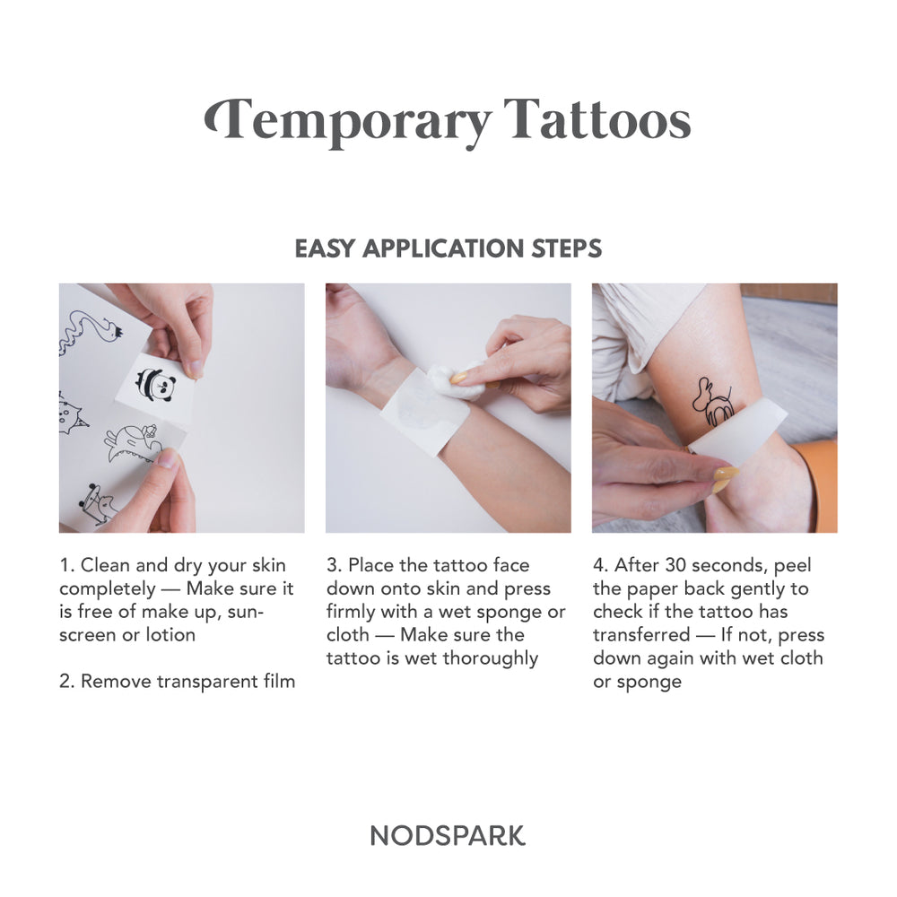 Animal Line Art Temporary Tattoos (by Nodspark)