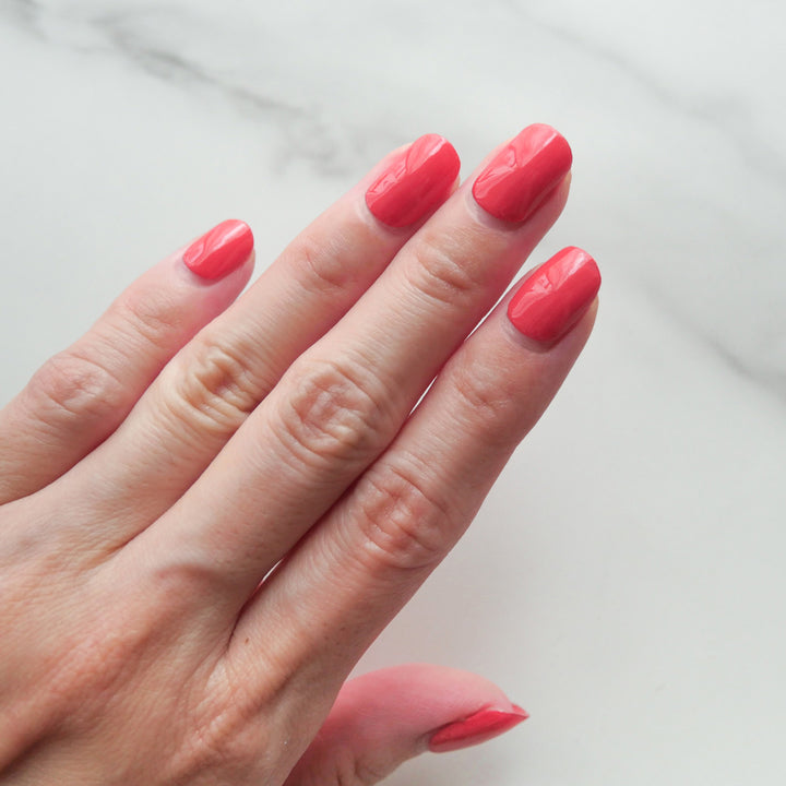 Classic Flaming Pink Nail Wrap Manicure