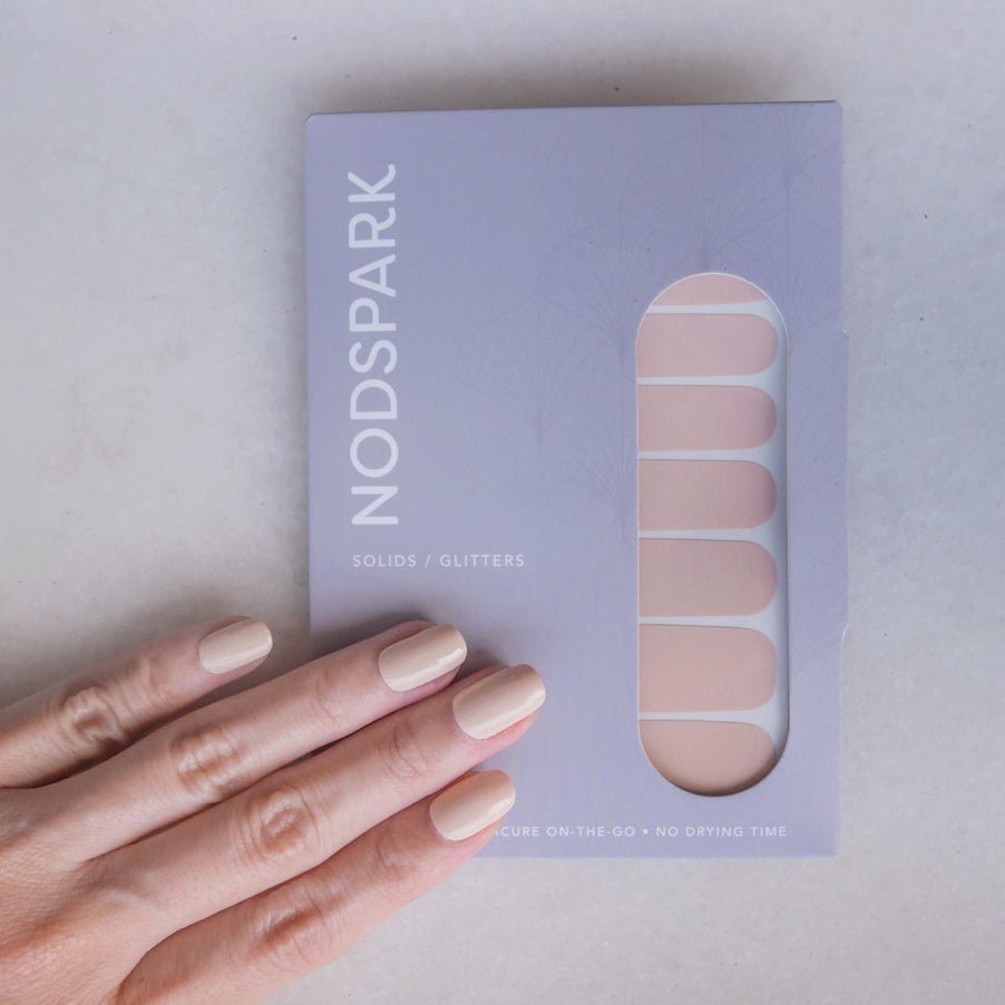 Classic Nude Peach Nail Wrap Manicure