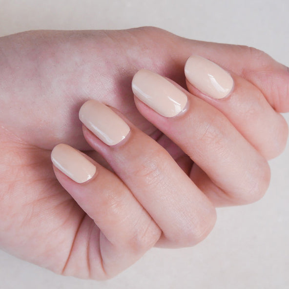 Classic Nude Peach Nail Wrap Manicure