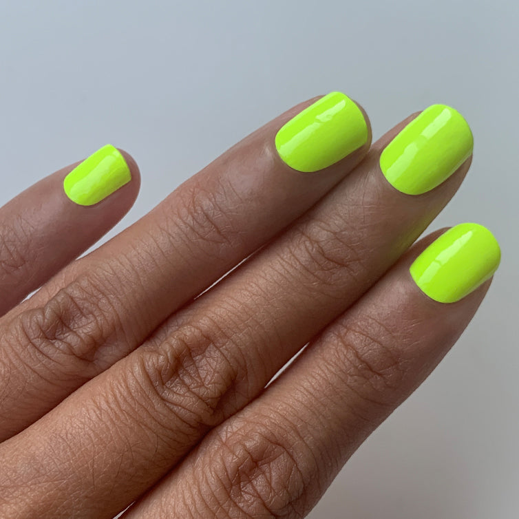 Classic Neon Yellow Manicure