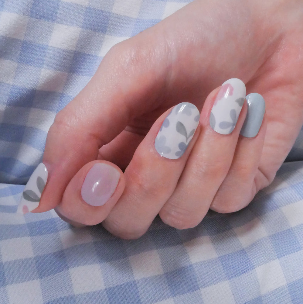 Ashley Florals Nail Wrap Manicure